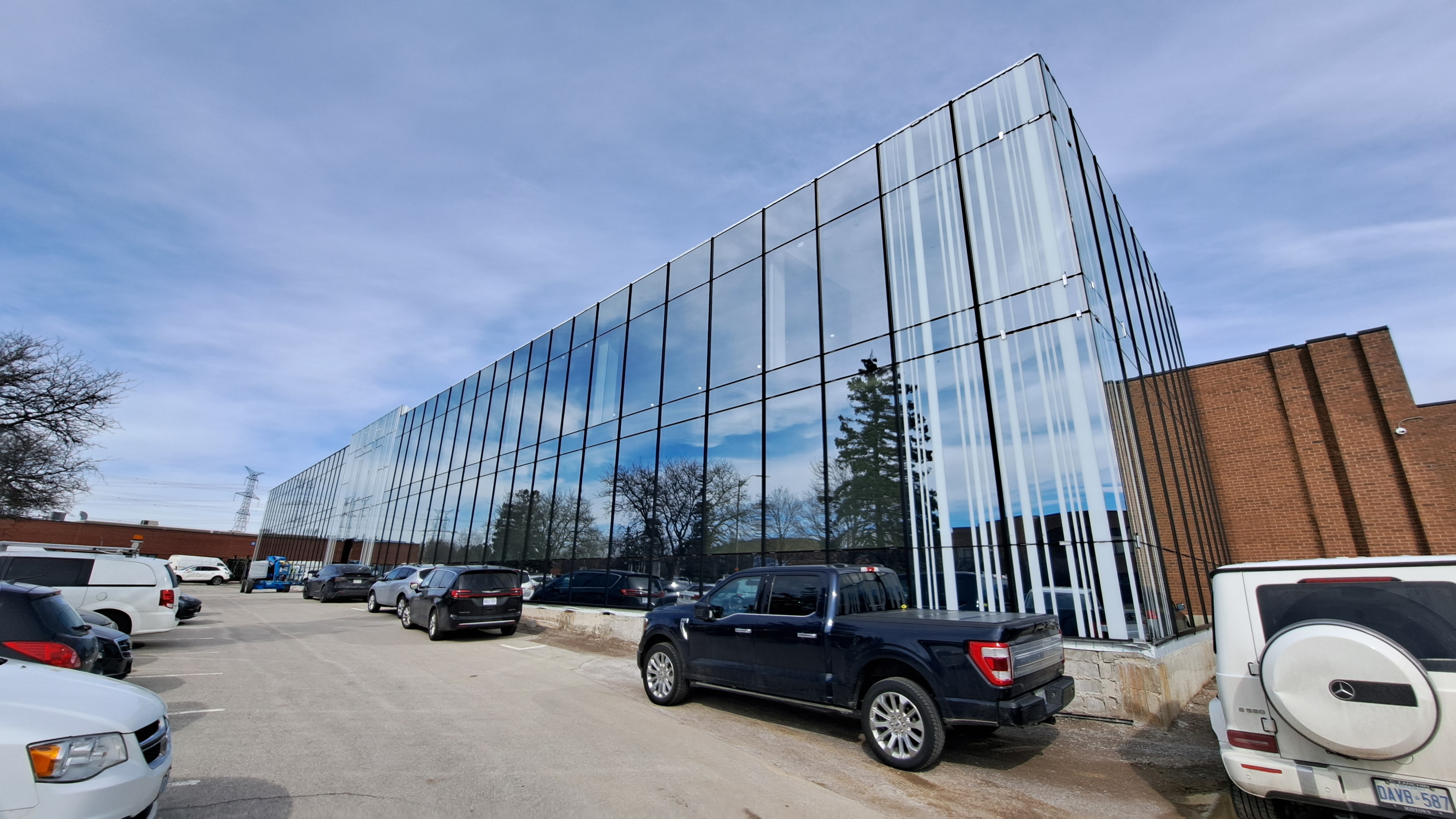 Modern commercial glass curtain wall facade