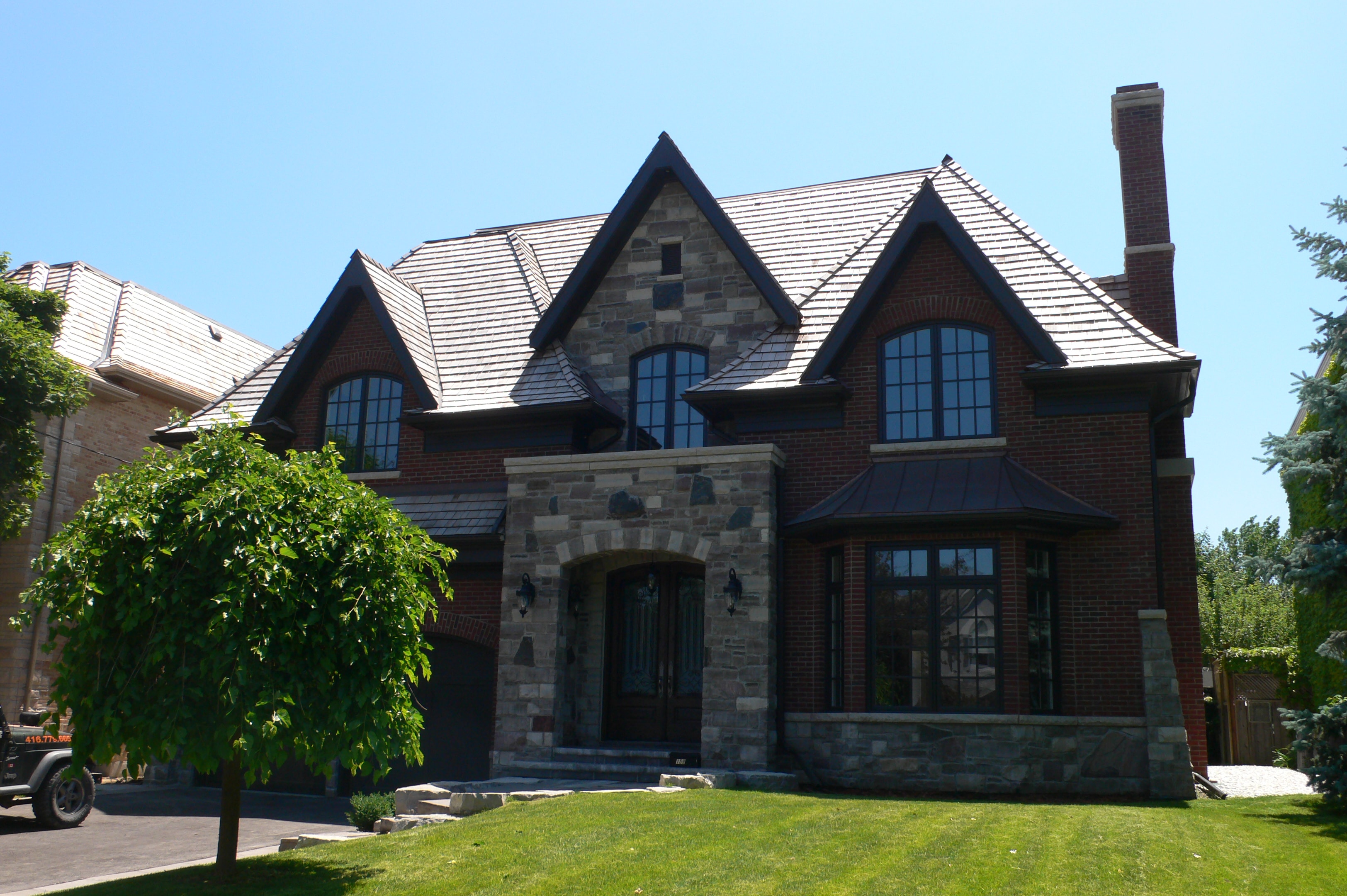 Traditional stone home exterior