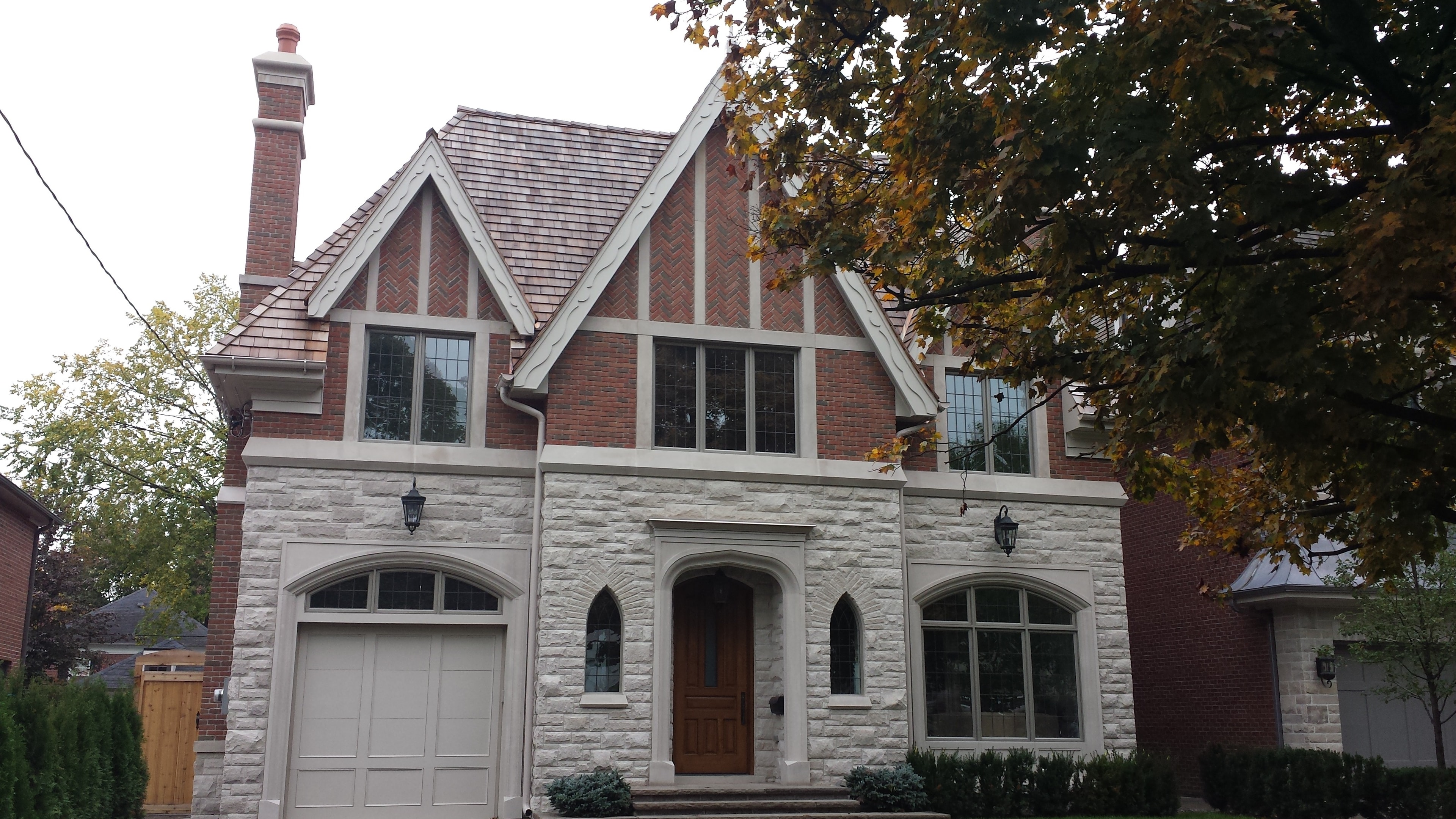 Traditional brick and stone residence