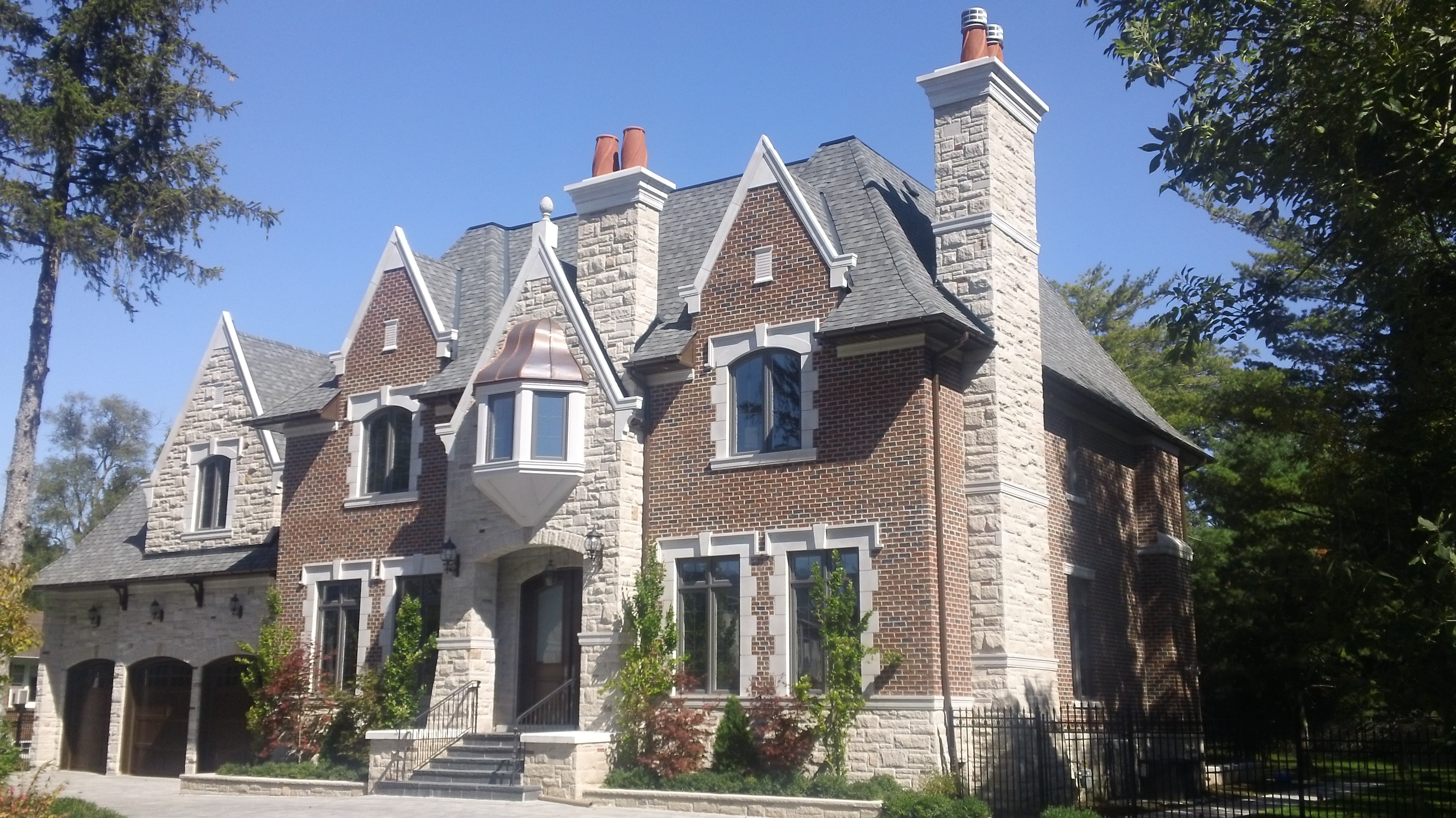 Traditional brick and stone home